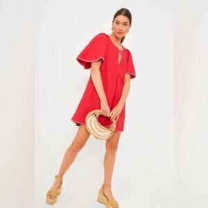 a line dress indian BLOOM BRIGHT CHIC IN REVERSE HANDBLOCK COTTON A-LINE DRESS L main image 0